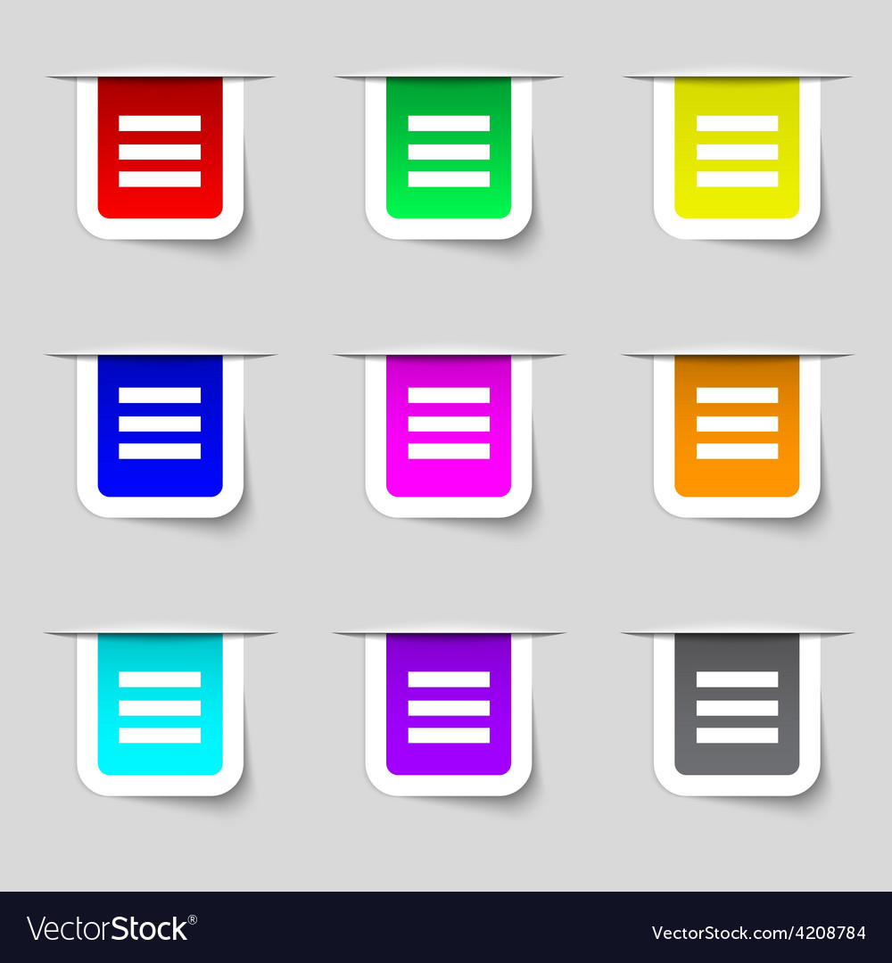 Align text to the width icon sign set