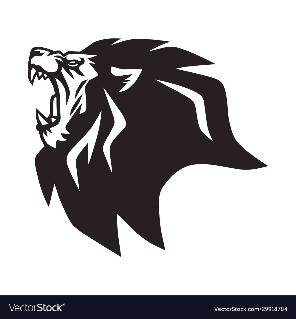 Angry lion roaring logo mascot Royalty Free Vector Image