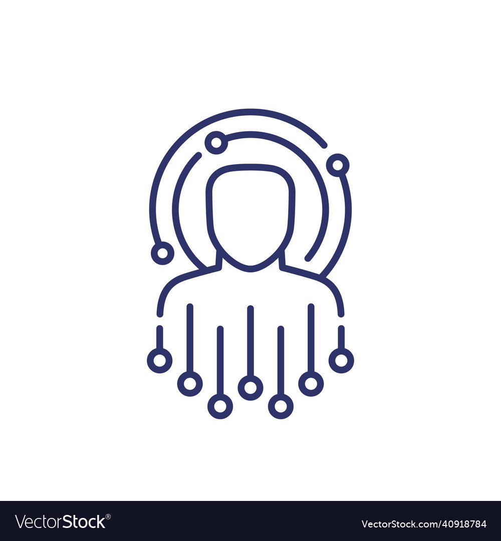 Artificial intelligence ai line icon