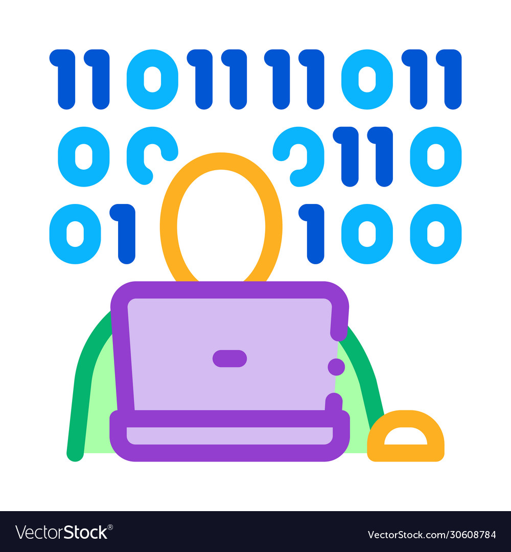 Binary code icon outline vector image Binary code icon outline