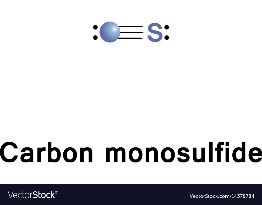 Carbon monosulfide molecule Royalty Free Vector Image