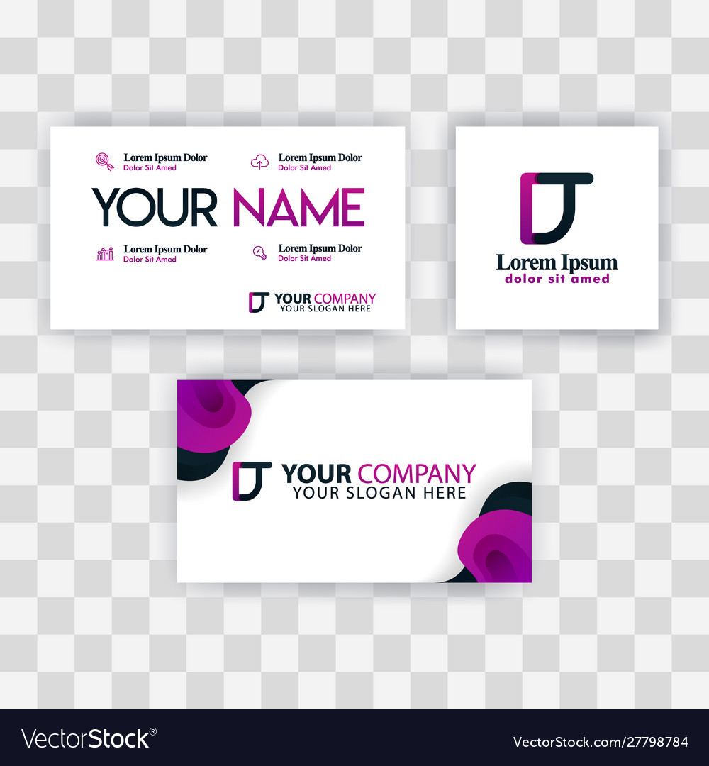 Clean business card template concept purple