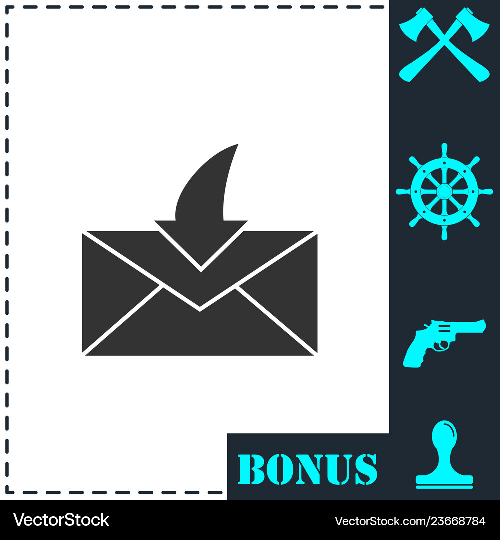 Envelope icon flat Royalty Free Vector Image - VectorStock