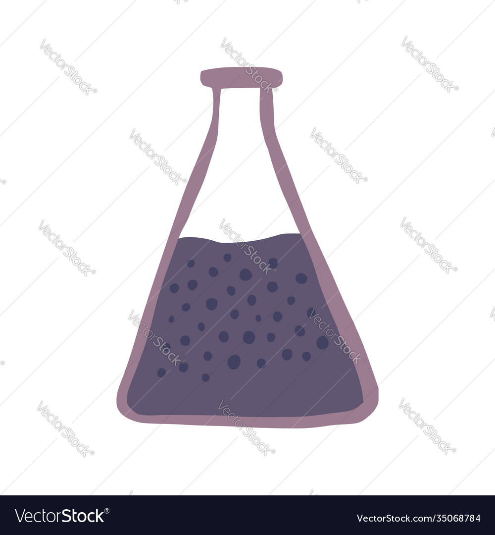 Flask conical isolated on white background