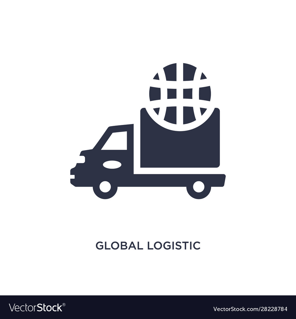 Global logistic icon on white background simple