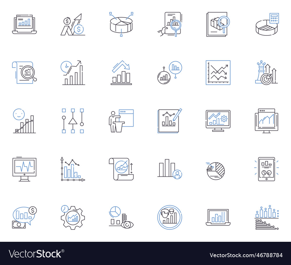 Graphic depiction line icons collection Royalty Free Vector