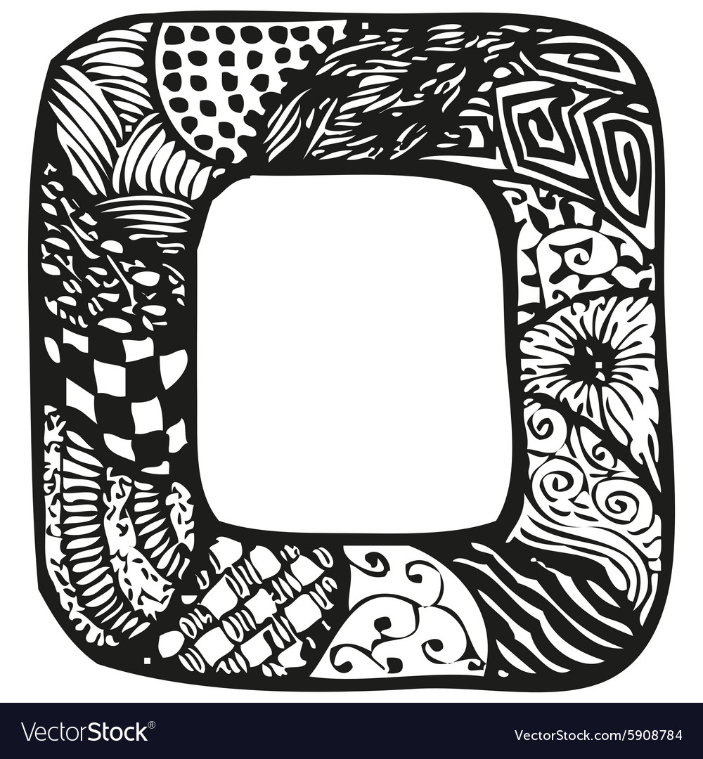 Hand drawn doodling frame for text or photo