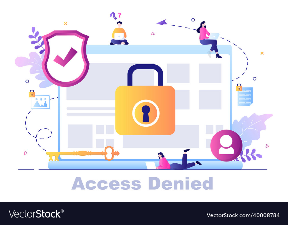 Login access denied system refuses password vector image Login access denied system refuses password