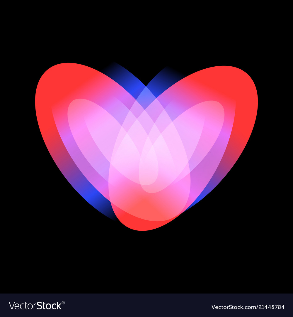 Passionate adult love icon glowing heart