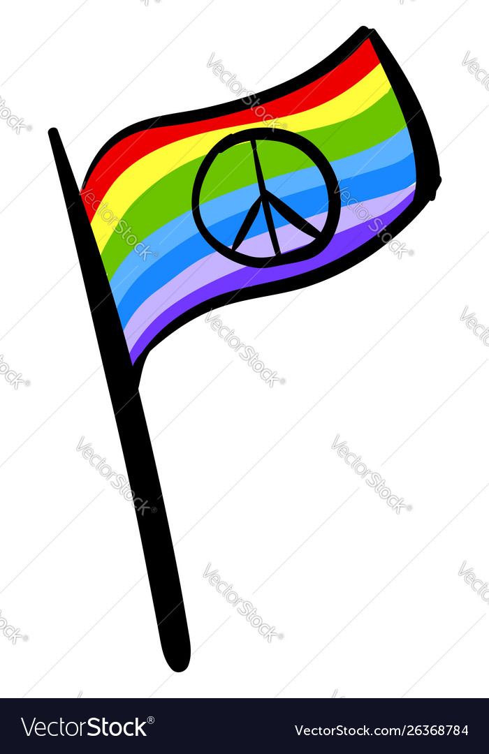 Peace flag on white background