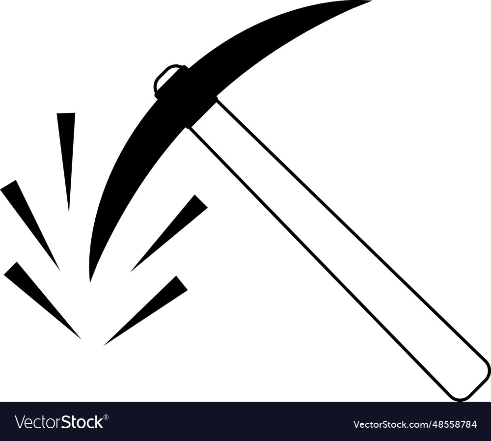 Pickaxe with shards symbol mining cryptocurrency