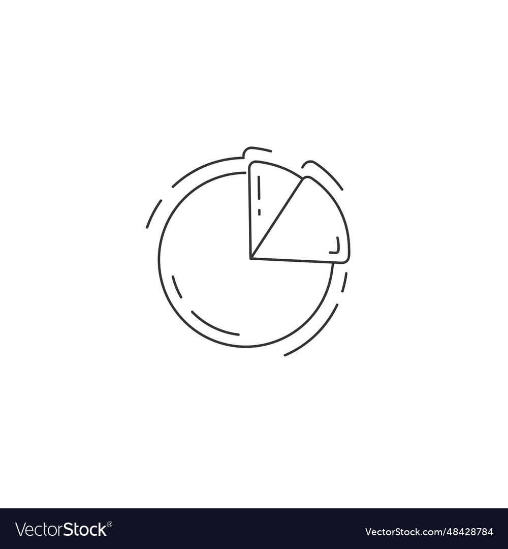 Pie chart statistics line icon circle segment