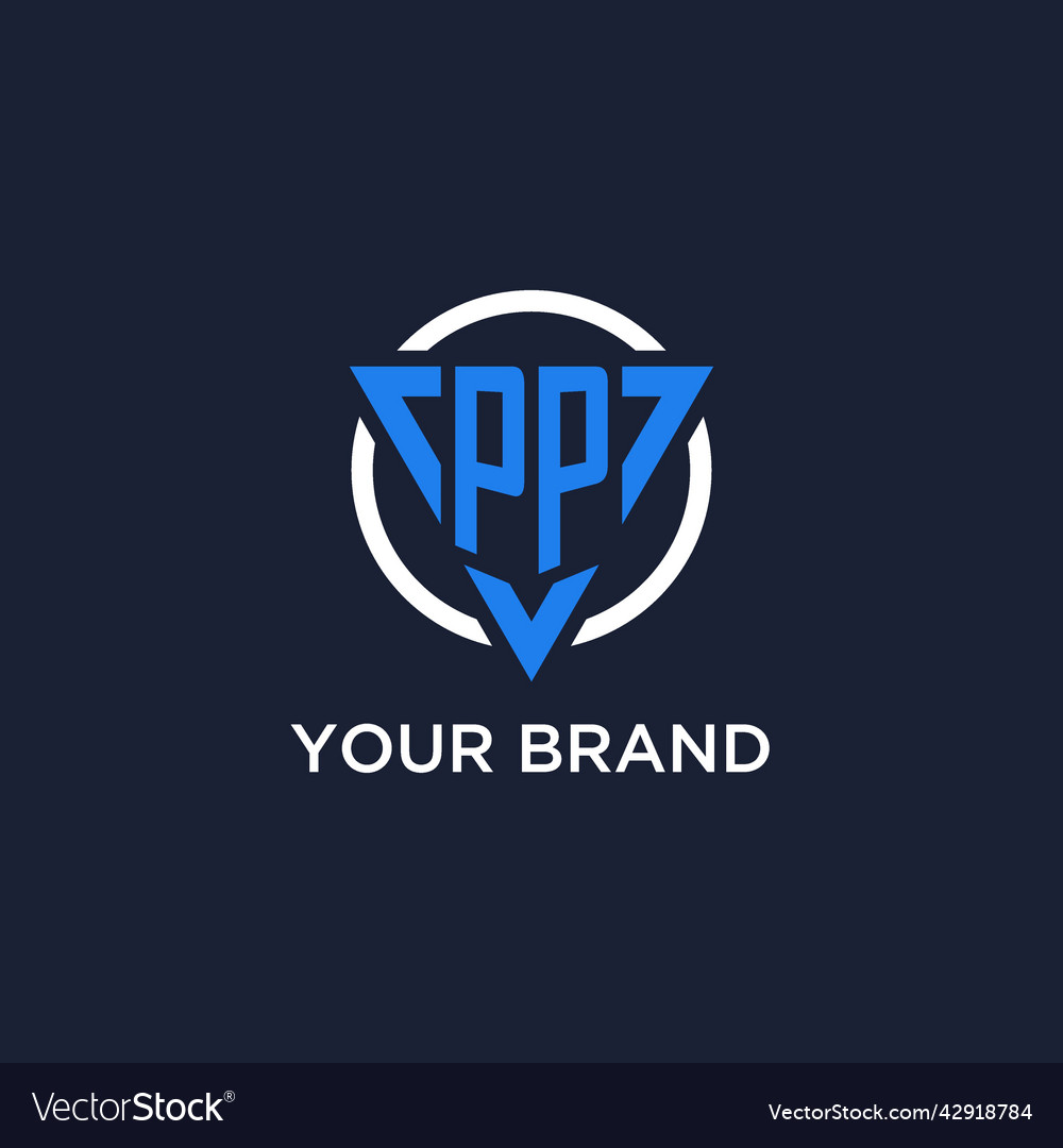 Pp monogram logo with triangle shape and circle Vector Image Pp monogram logo with triangle shape and circle