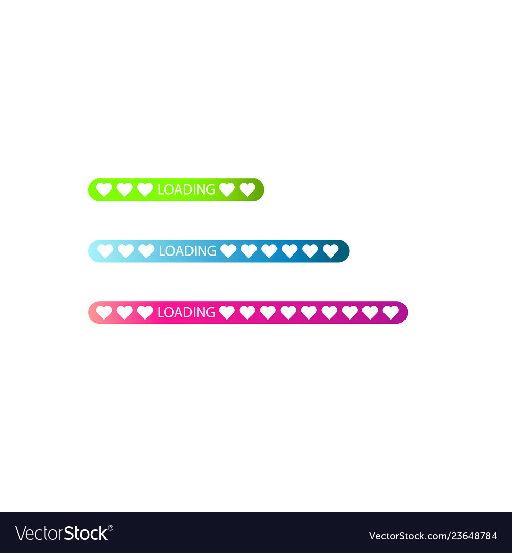 Progress status bar icon love loading collection