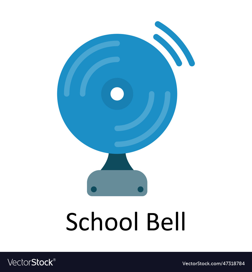 School bell flat icon design Royalty Free Vector Image