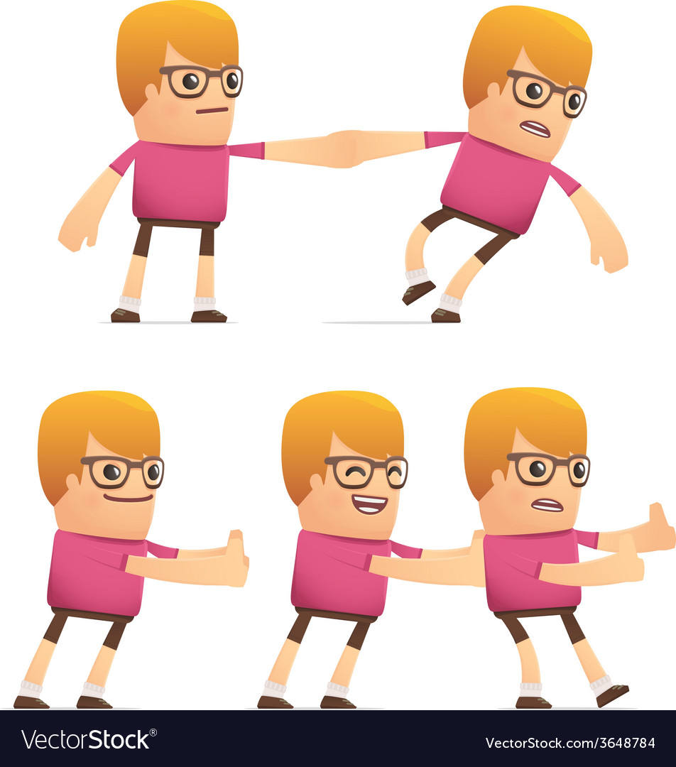Set of dude character in different poses