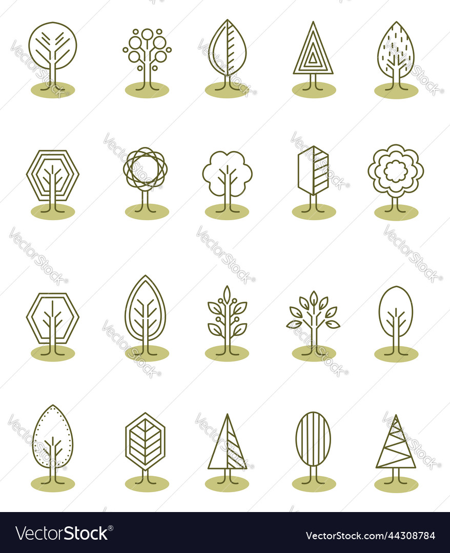 Simple trees on a white background