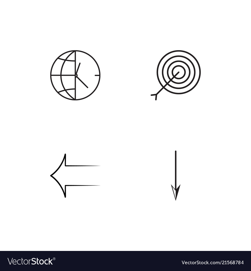 Time linear icons set simple outline