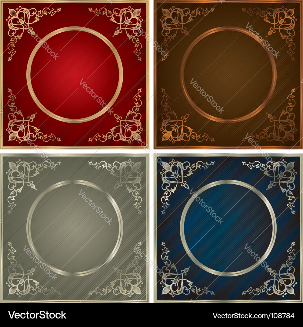 Vintage backgrounds set Royalty Free Vector Image