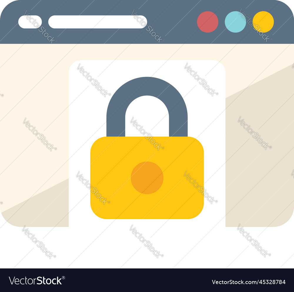  safe icon flat data privacy Royalty Free Vector Image