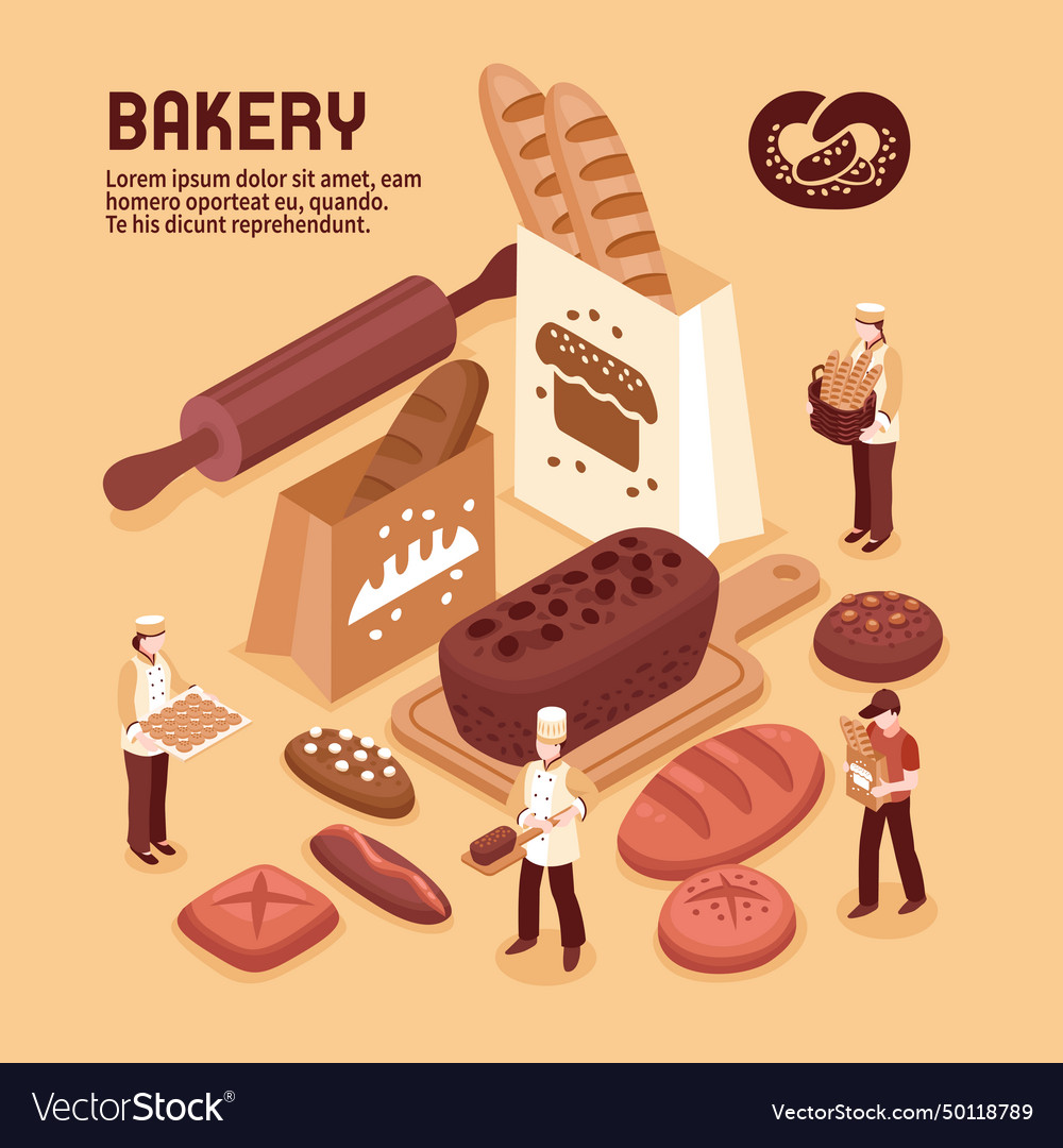 Bakery isometric concept