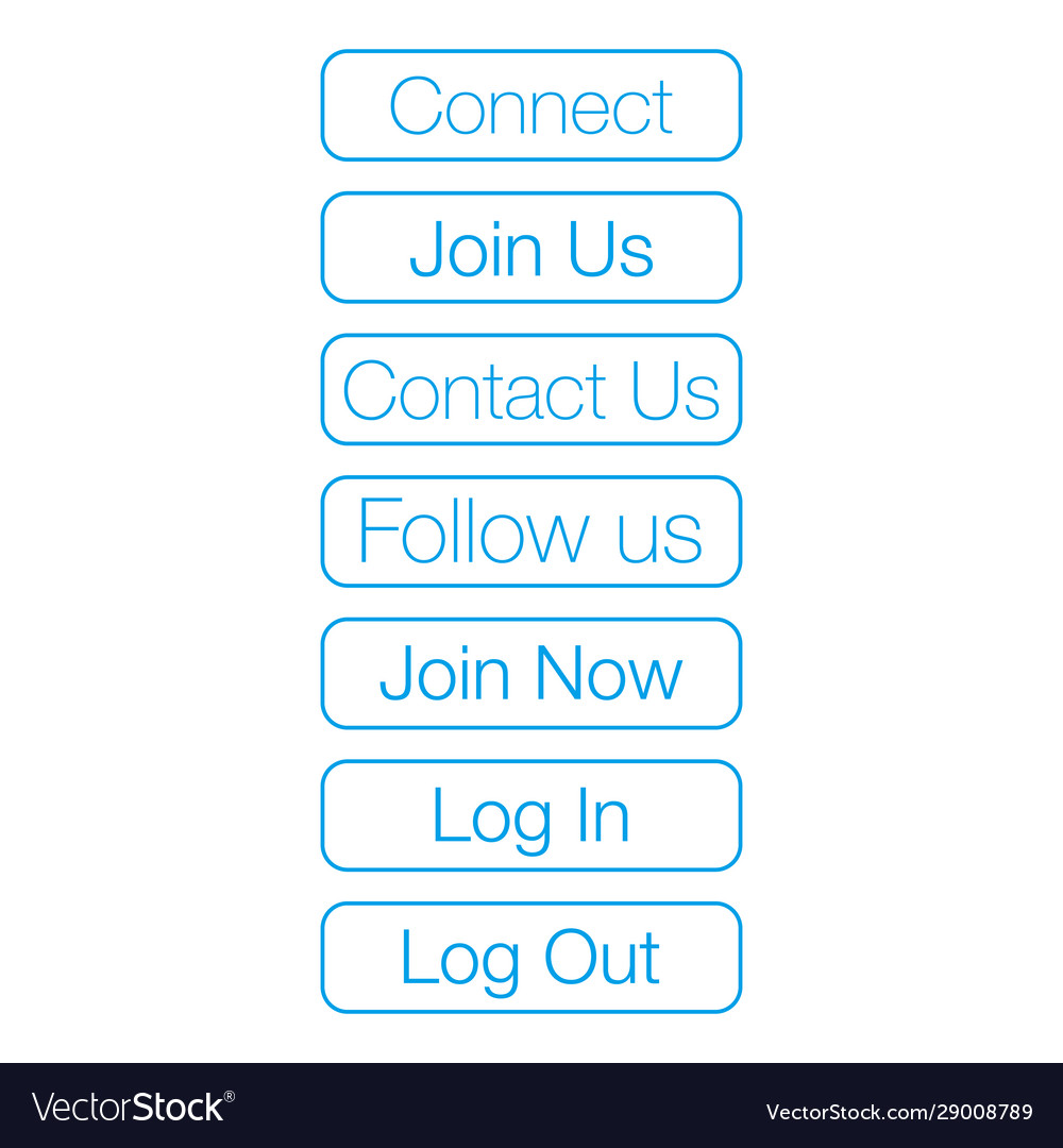 Blue set web buttons for connect join us