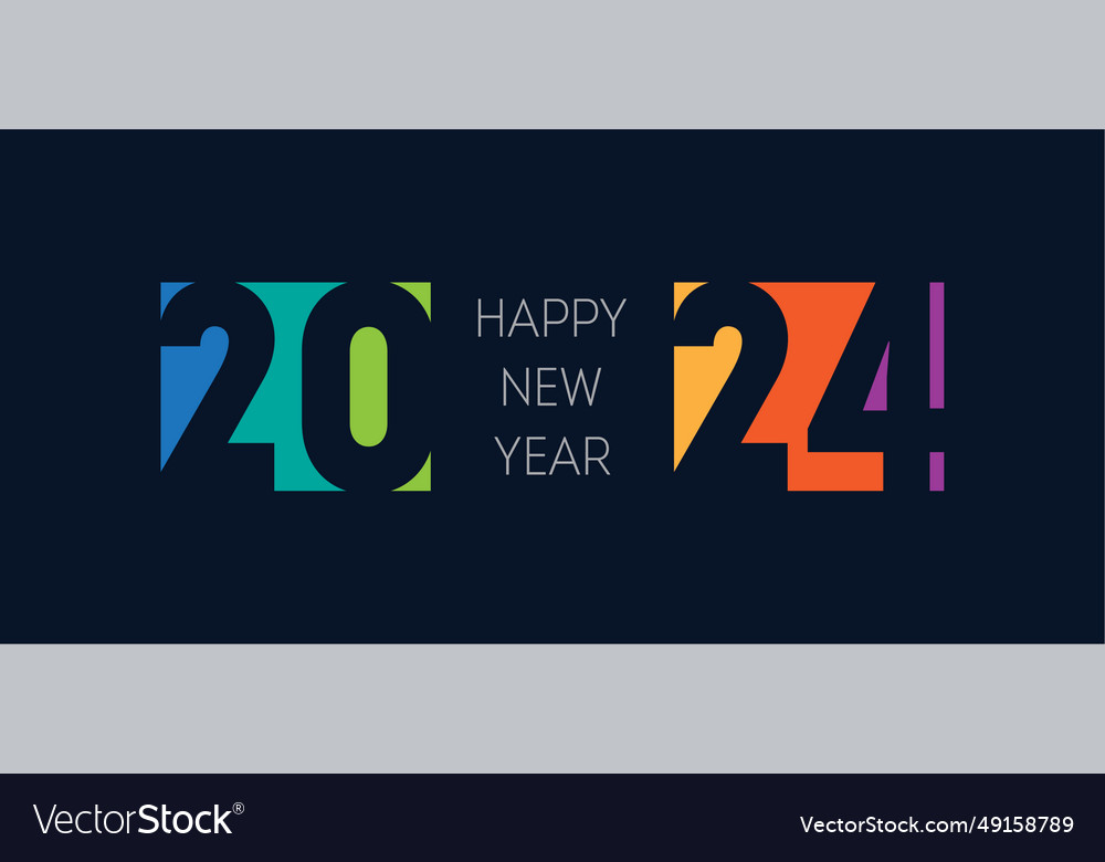 Bright design on dark background happy new year Vector Image