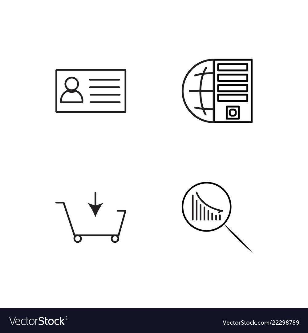 Business simple outlined icons set