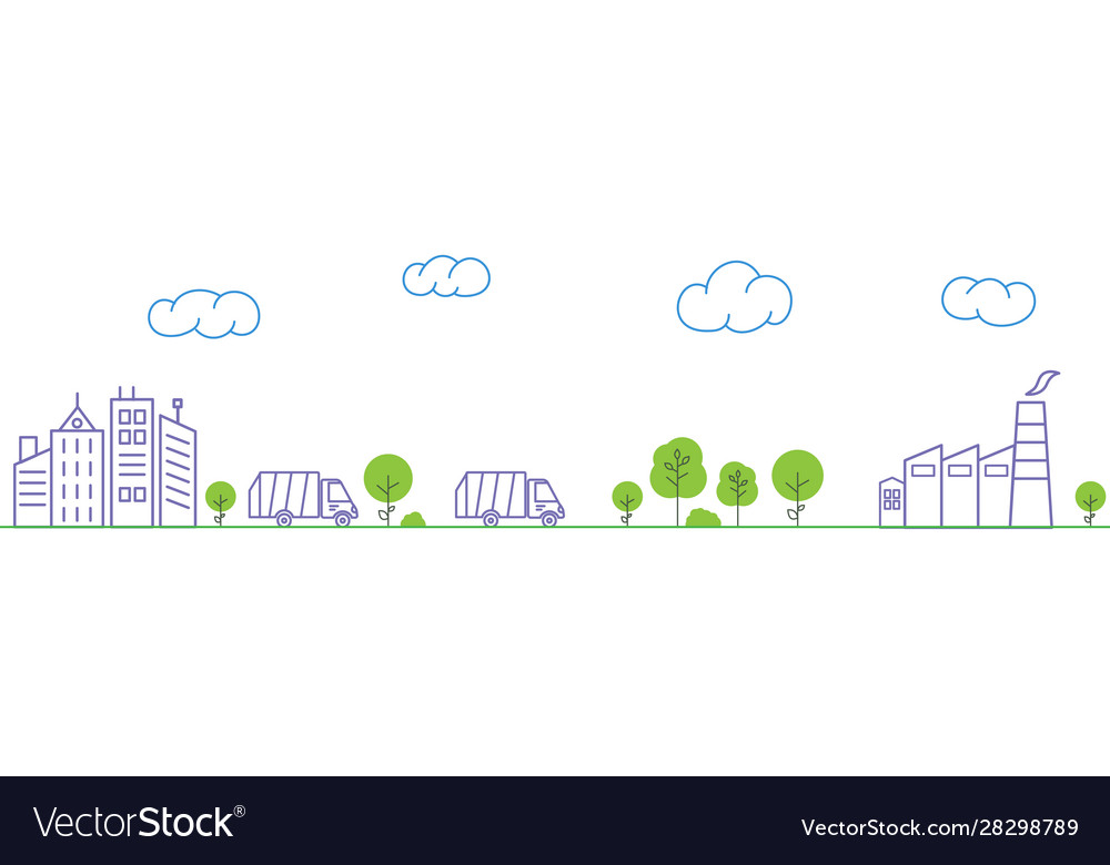 Dump truck carries garbage from city Royalty Free Vector