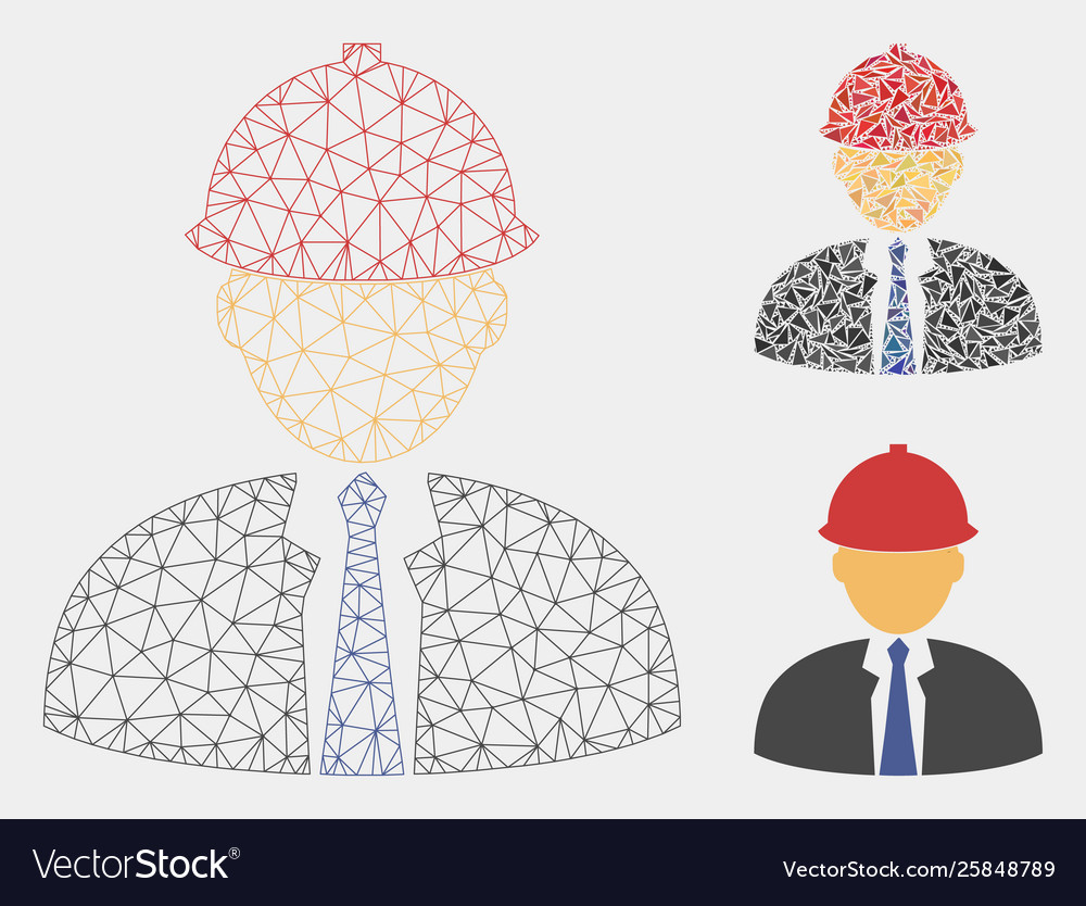 Engineer mesh 2d model and triangle mosaic Vector Image Engineer mesh 2d model and triangle mosaic