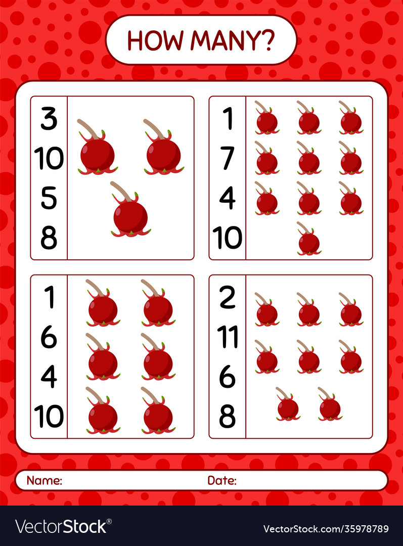 How many counting game with ugni worksheet