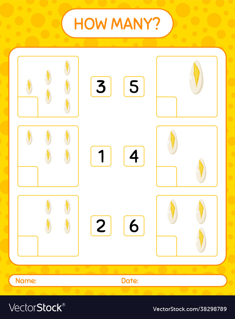 How many counting game with witloworksheet Vector Image How many counting game with witloworksheet