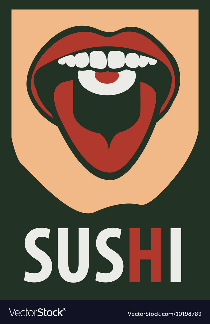 Ели рот. Mouth eating vector.