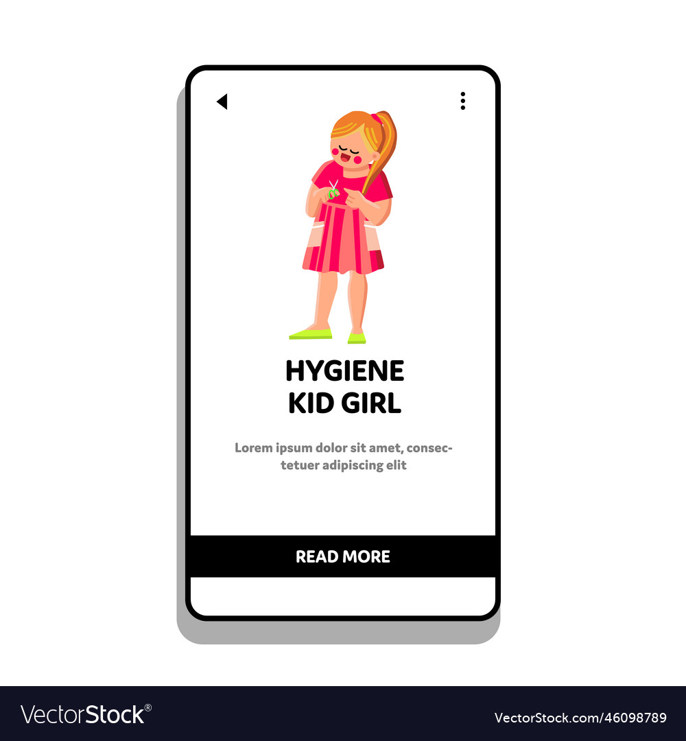 Hygiene kid girl Royalty Free Vector Image - VectorStock