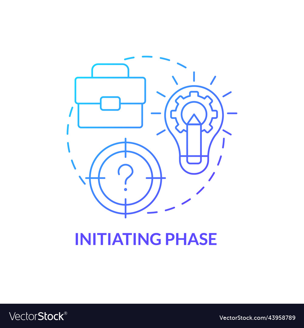 Initiating phase blue gradient concept icon