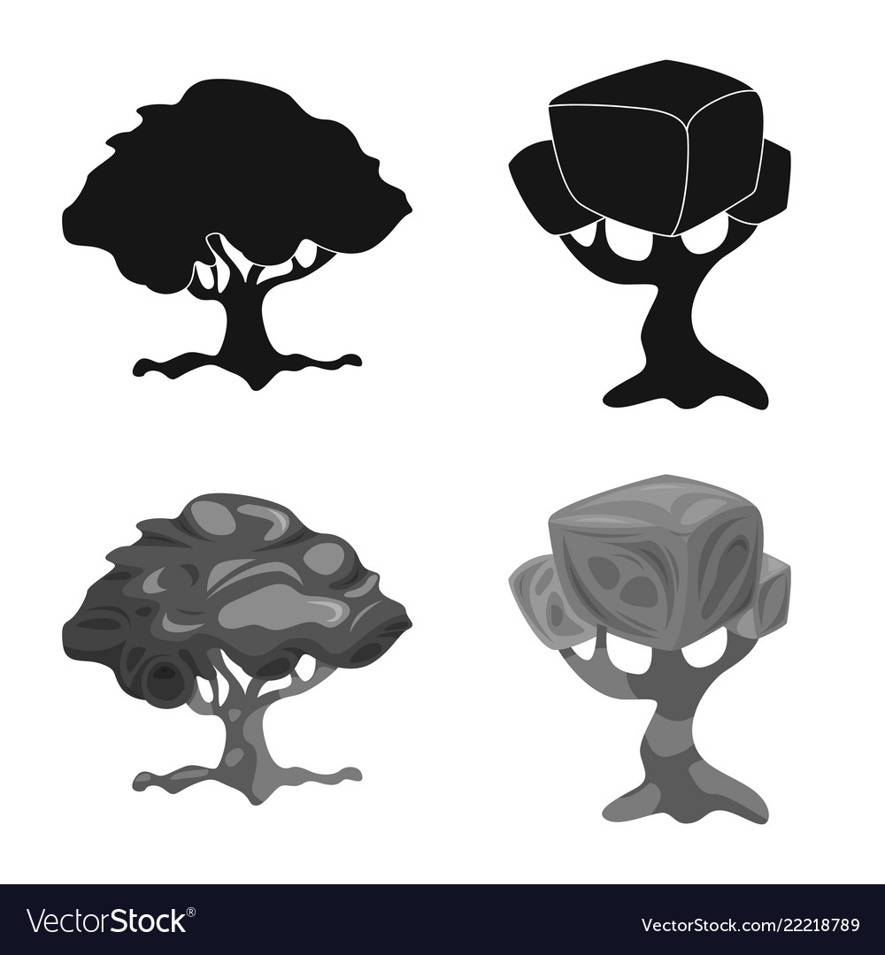 Isolated object of tree and nature sign set