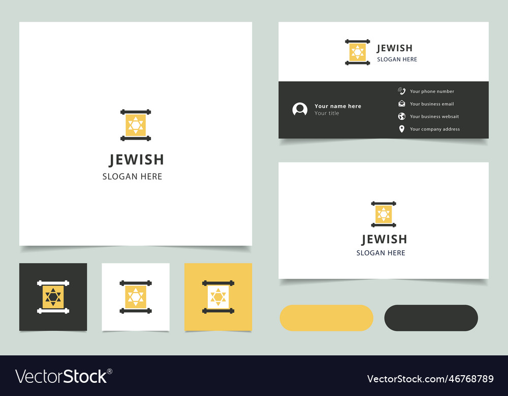 Jewish logo design with editable slogan branding