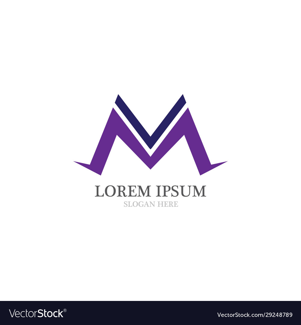 M logo and symbol businesstemplate Royalty Free Vector Image