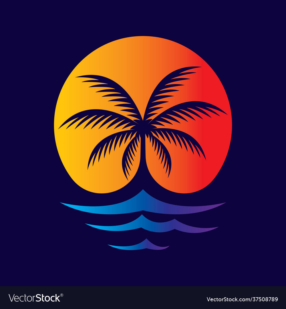 Palm tree logo images Royalty Free Vector Image