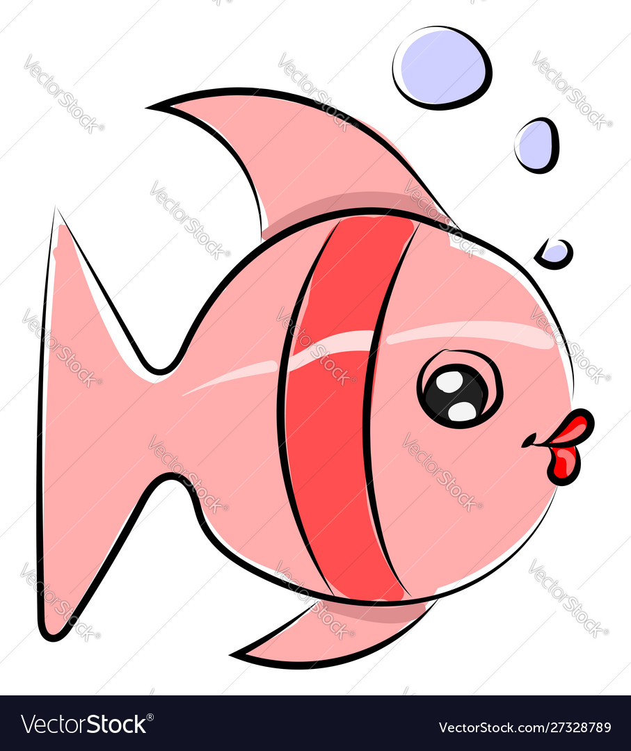 Pink fish on white background