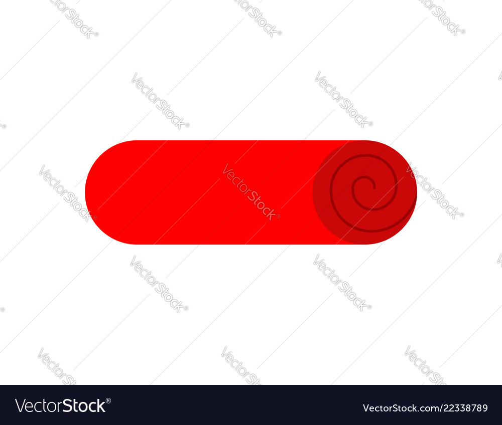 Red path isolated carpet on roll
