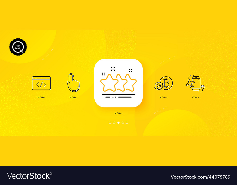 Stars hand click and seo script minimal line vector image Stars hand click and seo script minimal line