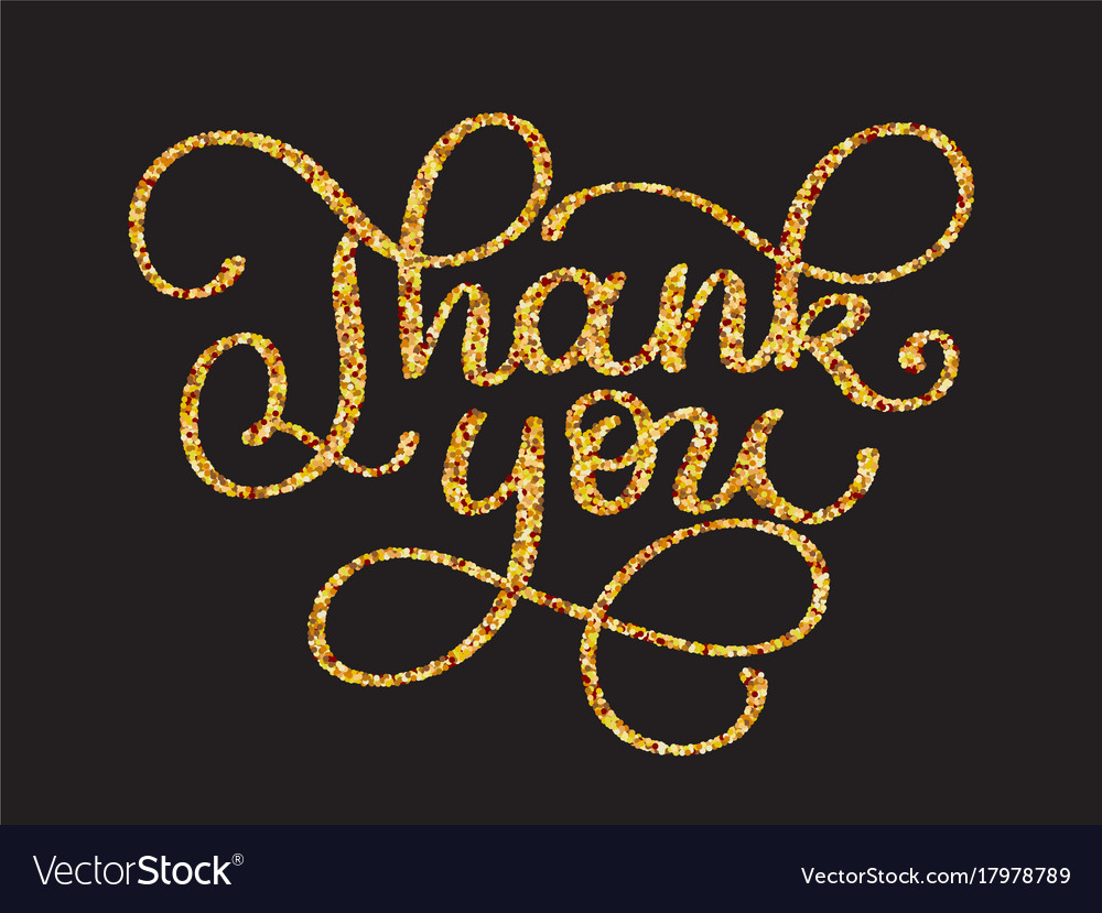 Thank you gold glitter card design chic Royalty Free Vector