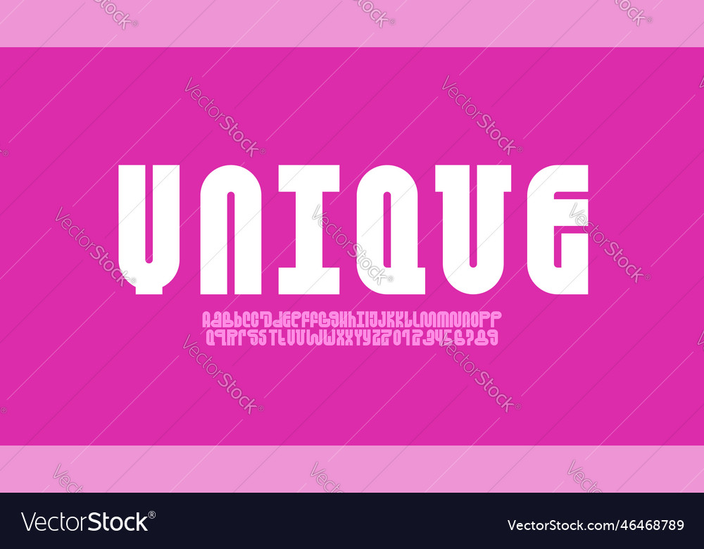 Unusual alphabet unique font art typography Vector Image