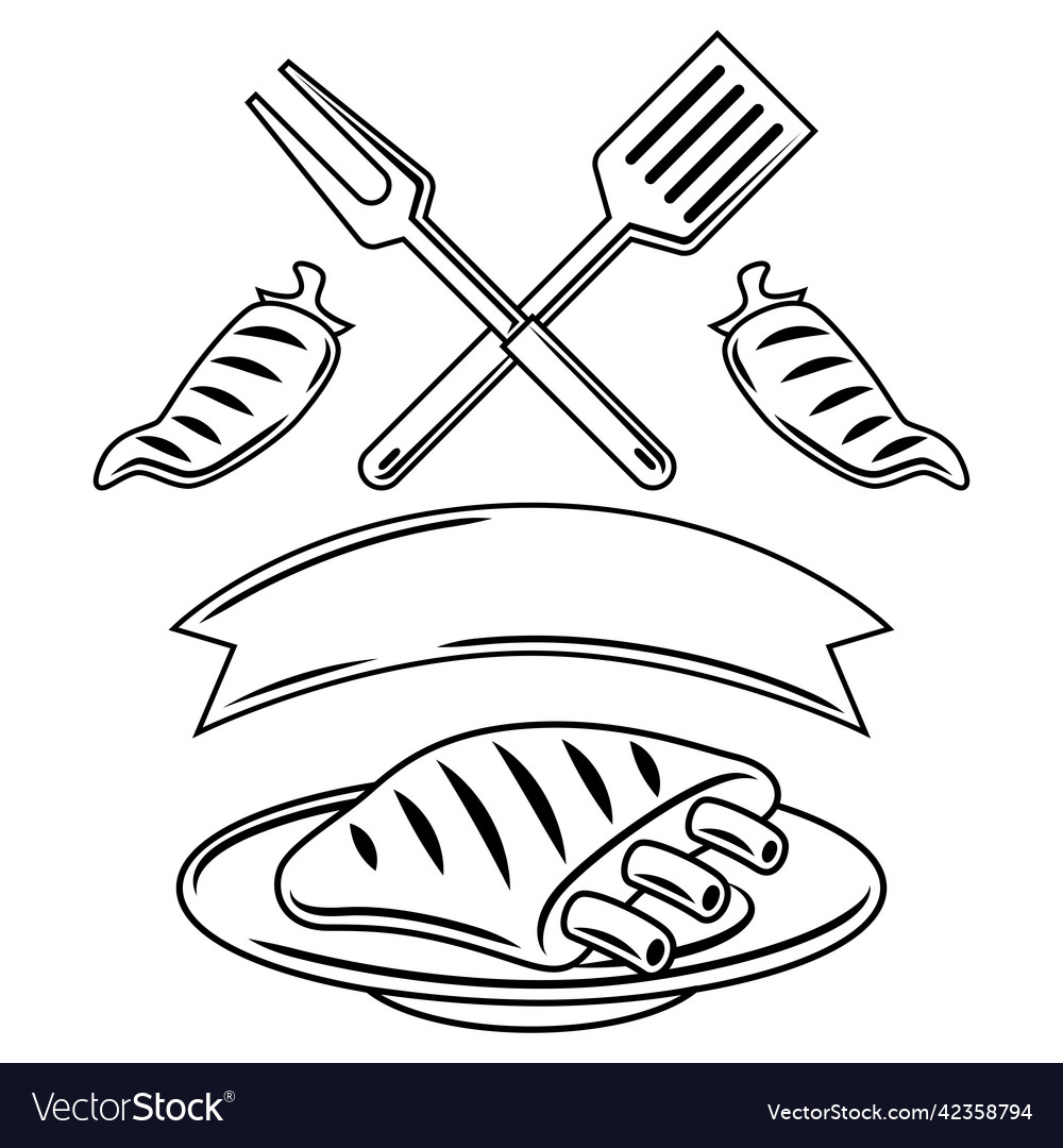 Bbq background with grill objects and icons