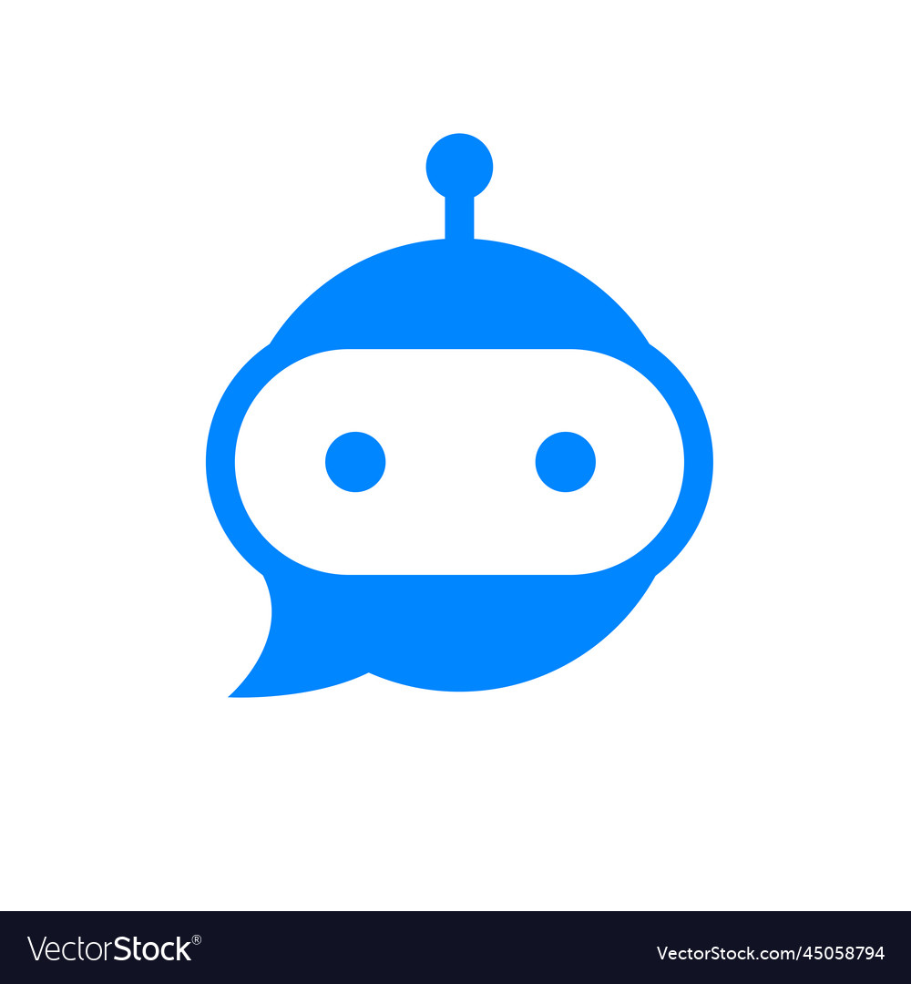 Chatbot head in speech bubble icon Vector Image Chatbot head in speech bubble icon