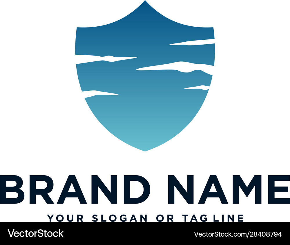 Cloud and shield design logo for security Vector Image