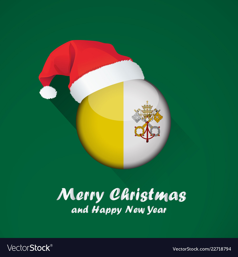 Flag of vatican city merry christmas and happy