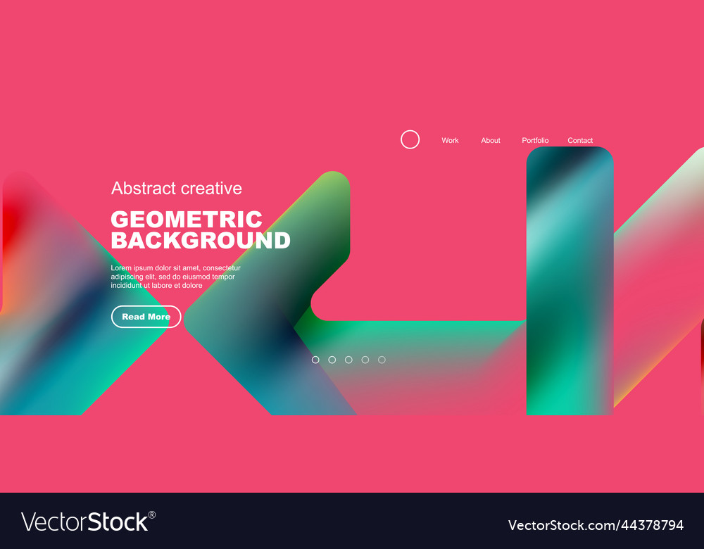 Fluid gradient triangles landing page background vector image Fluid gradient triangles landing page background
