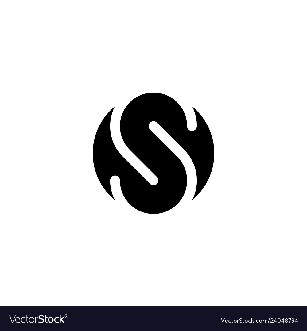 Geometric logo s black icon letter element Vector Image